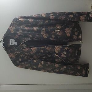 LIVE A LITTLE floral Printed 100% polyurethane jacket xl